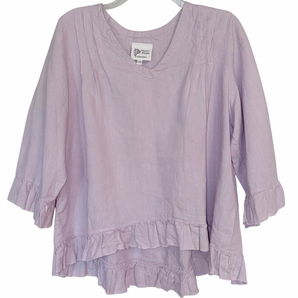 Heart's Desire by Mary Grace Top in Lavender Linen Medium M Lilac